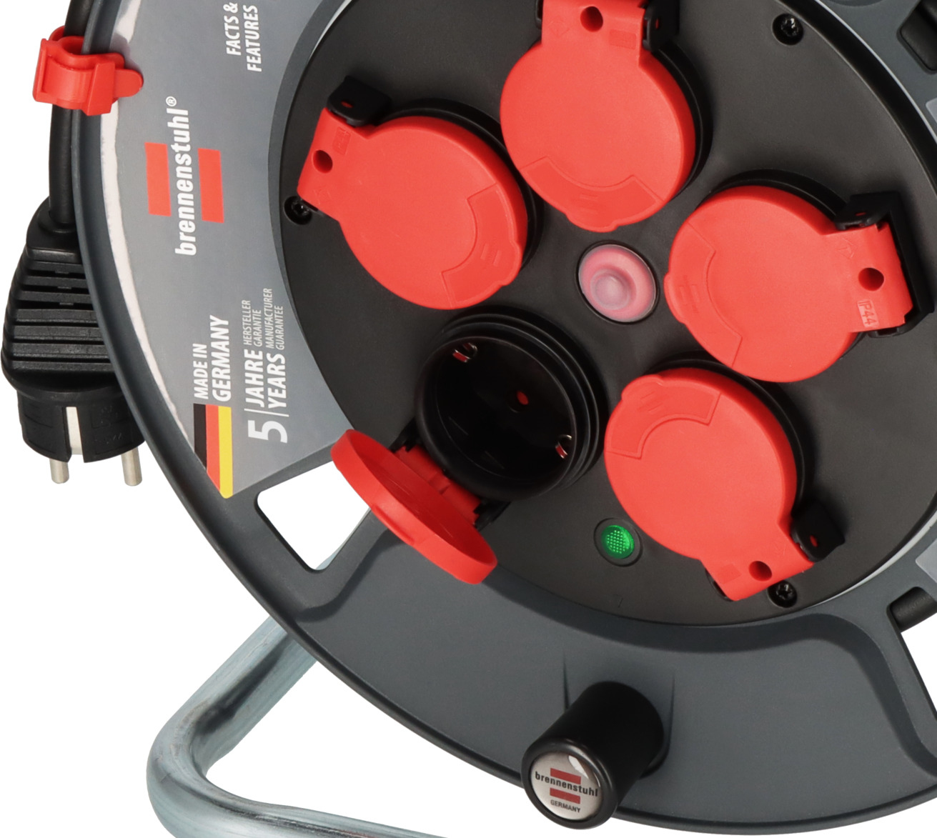 Brennenstuhl 9231250100 Kabeltrommel Schwarz Schutzkontakt-Stecker - Kabel - Kabel - Strom/Netzteil, Ansicht 3