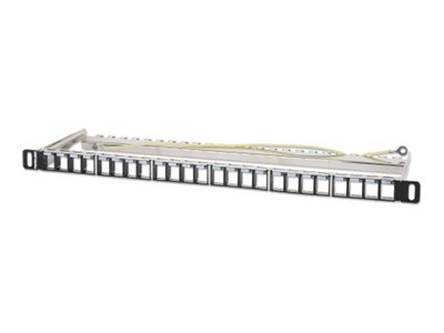Intellinet Leeres Keystone-Patchpanel - Rack montierbar - Schwarz - 0.5U - 48.3 cm (19")