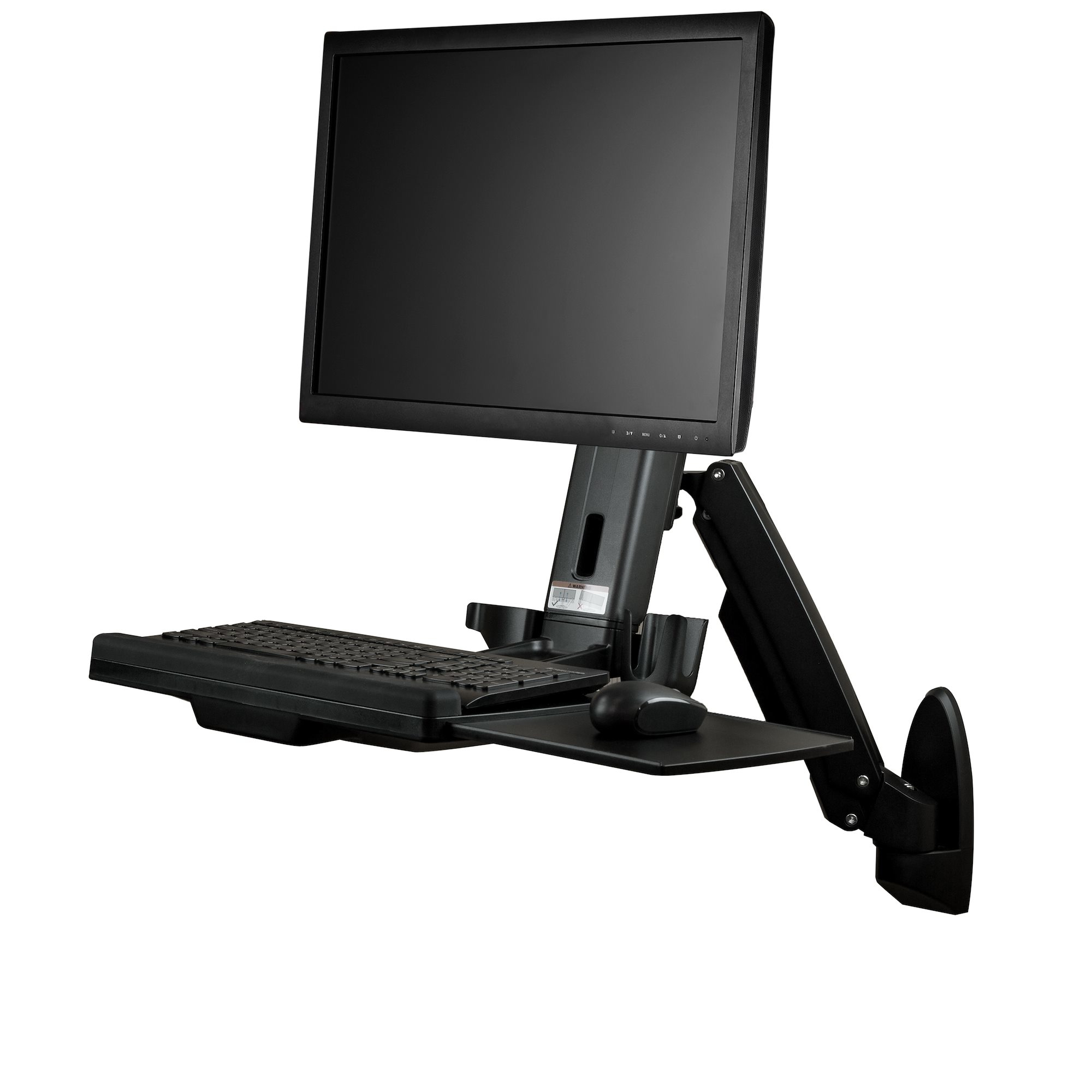 StarTech.com Wandmontage Sitz-/ Steh Workstation - 1 Monitor, Schwarz, 61 cm (24&quot;), 360°, 90°, -5 - 35°, 8 kg