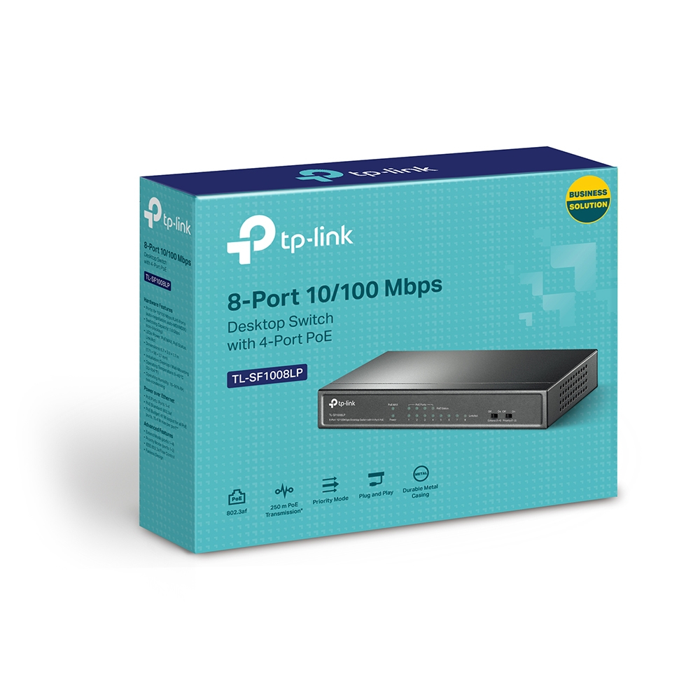 TP-LINK TL-SF1008LP - V1 - Switch - unmanaged - 8 x 10/100 (4 PoE), Ansicht 3