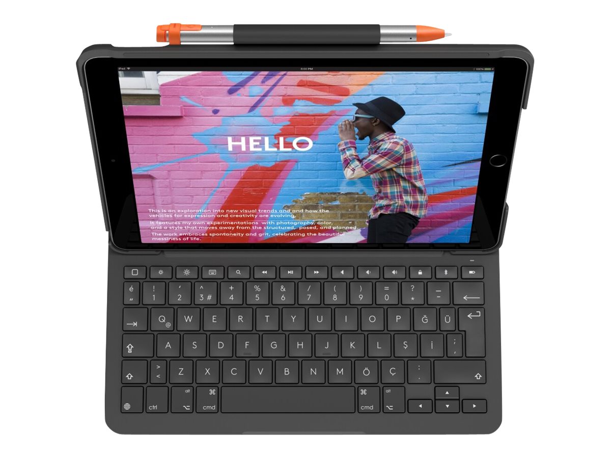 Logitech Slim Folio - Tastatur und Foliohülle - TL: Deutsch, QWERTZ, Ansicht 5