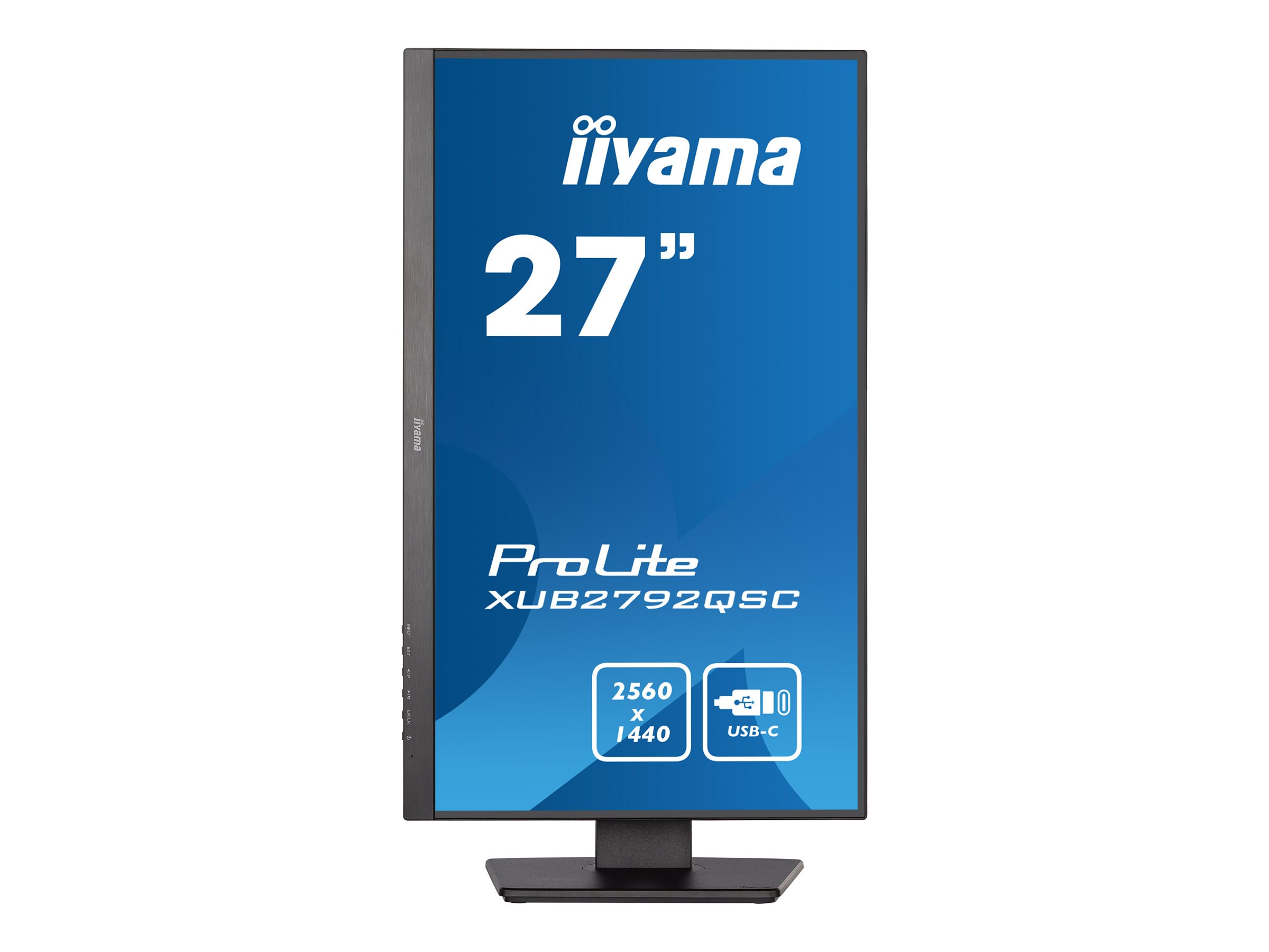 iiyama ProLite XUB2792QSC-B5 - LED-Monitor - 68.5 cm (27") - 2560 x 1440 WQHD @ 75 Hz - IPS - 350 cd/m² - 1000:1 - 4 ms - HDMI, DisplayPort, USB-C - Lautsprecher - mattschwarz