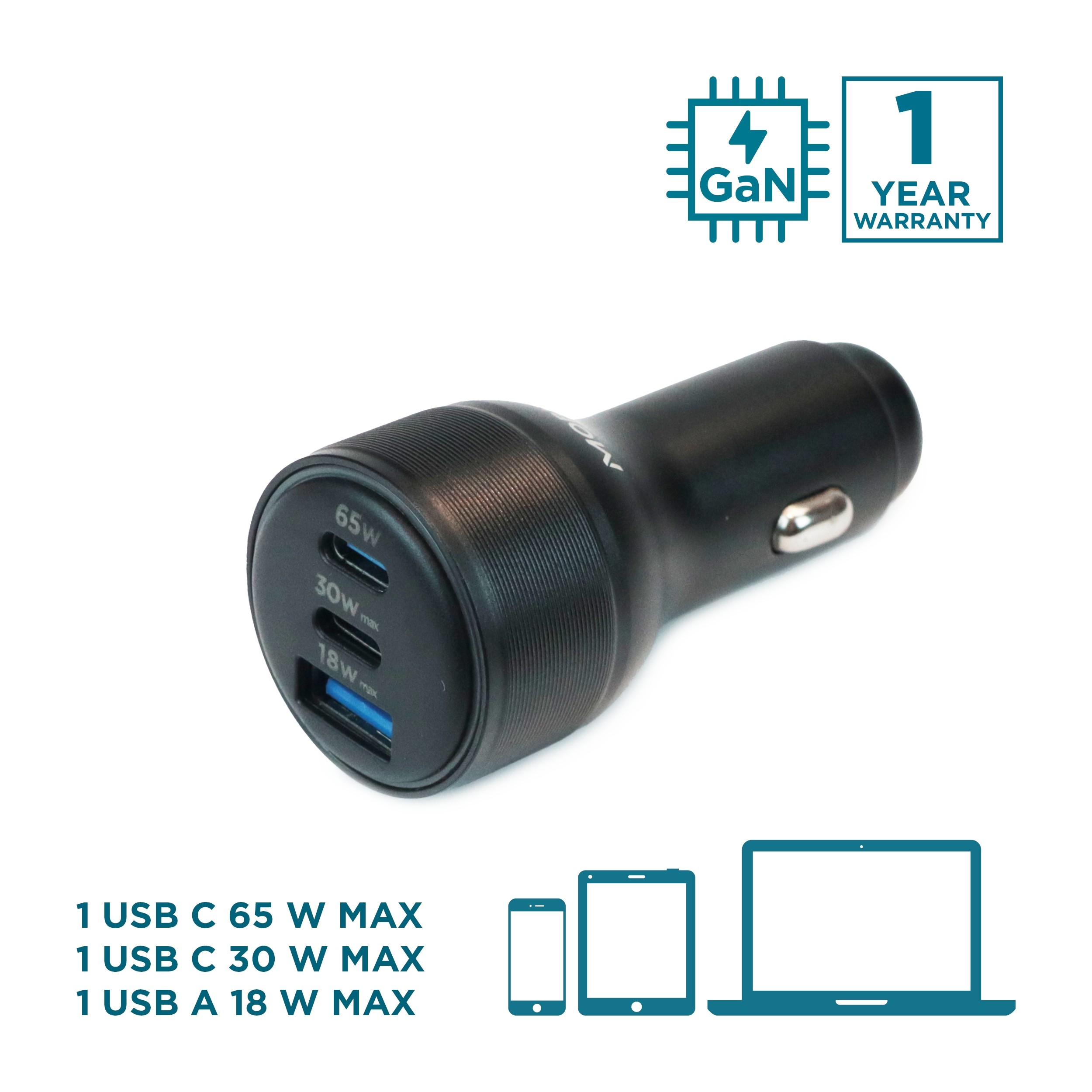Mobilis Energia Charger - 95W Car - 2 USB C+ 1 A, Ansicht 2