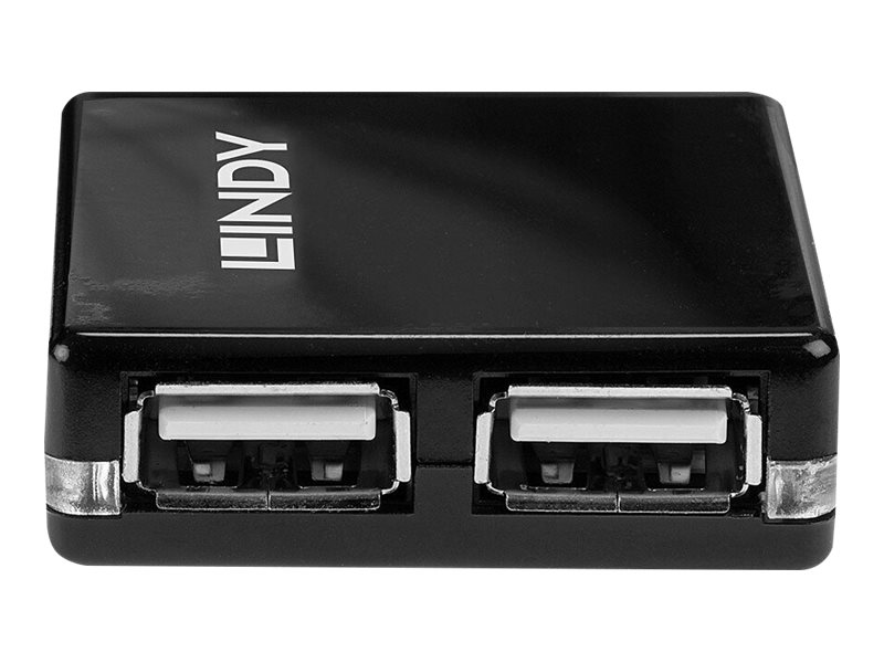 Lindy 4 Port USB 2.0 Mini Hub - Hub - 4 x USB 2.0 - Desktop