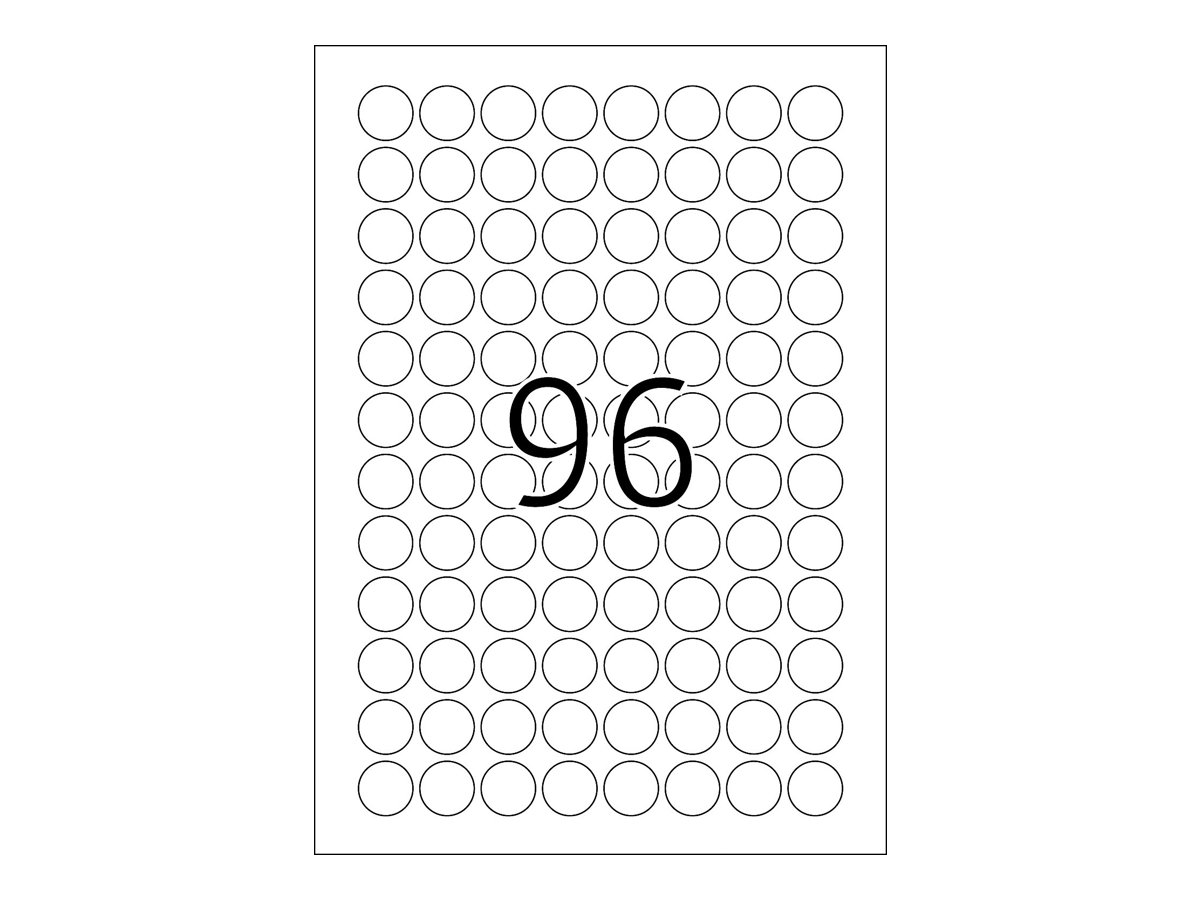 HERMA Special - Papier - matt - selbstklebend, entfernbarer Klebstoff - weiß - 20 mm rund 2400 Etiketten (25 Bogen x 96), Ansicht 3