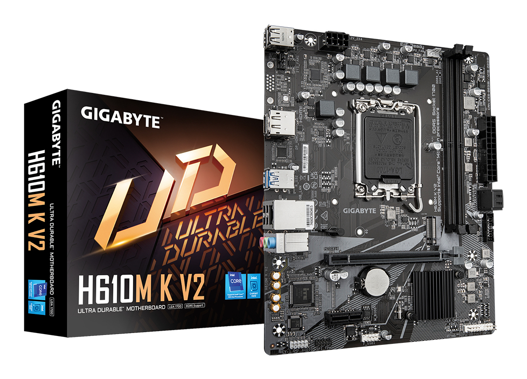 Gigabyte H610M K V2 - 1.0 - Motherboard - micro ATX - LGA1700-Sockel - H610 Chipsatz - Gigabit LAN - Onboard-Grafik, Ansicht 4