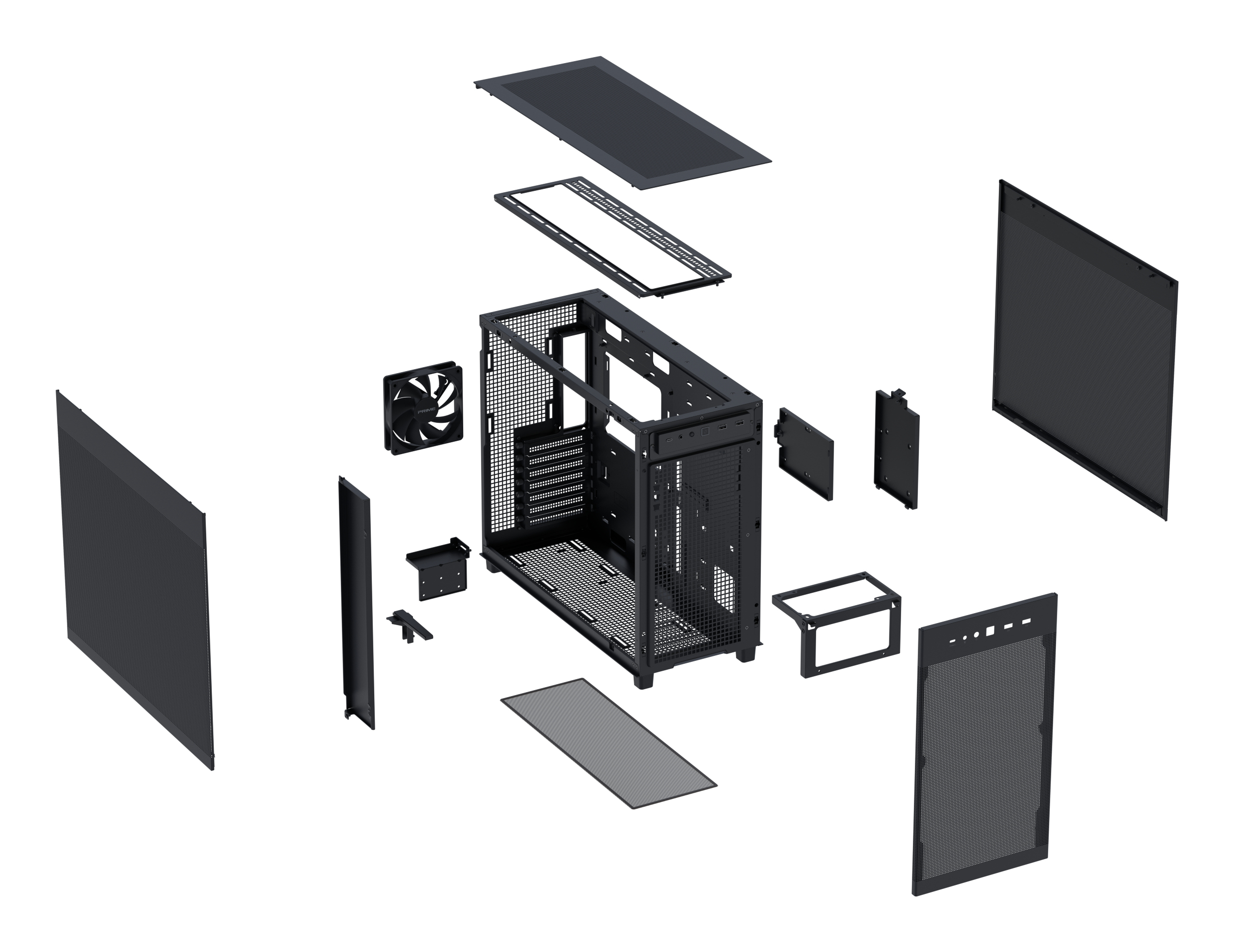 ASUS Prime Ap303 Mesh Black - Midi/Minitower - ATX, Ansicht 4