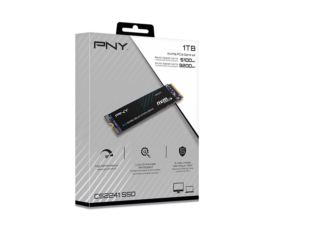 PNY CS2241 - SSD - 1 TB - intern - M.2 2280 - PCIe 4.0 x4 (NVMe), Ansicht 3