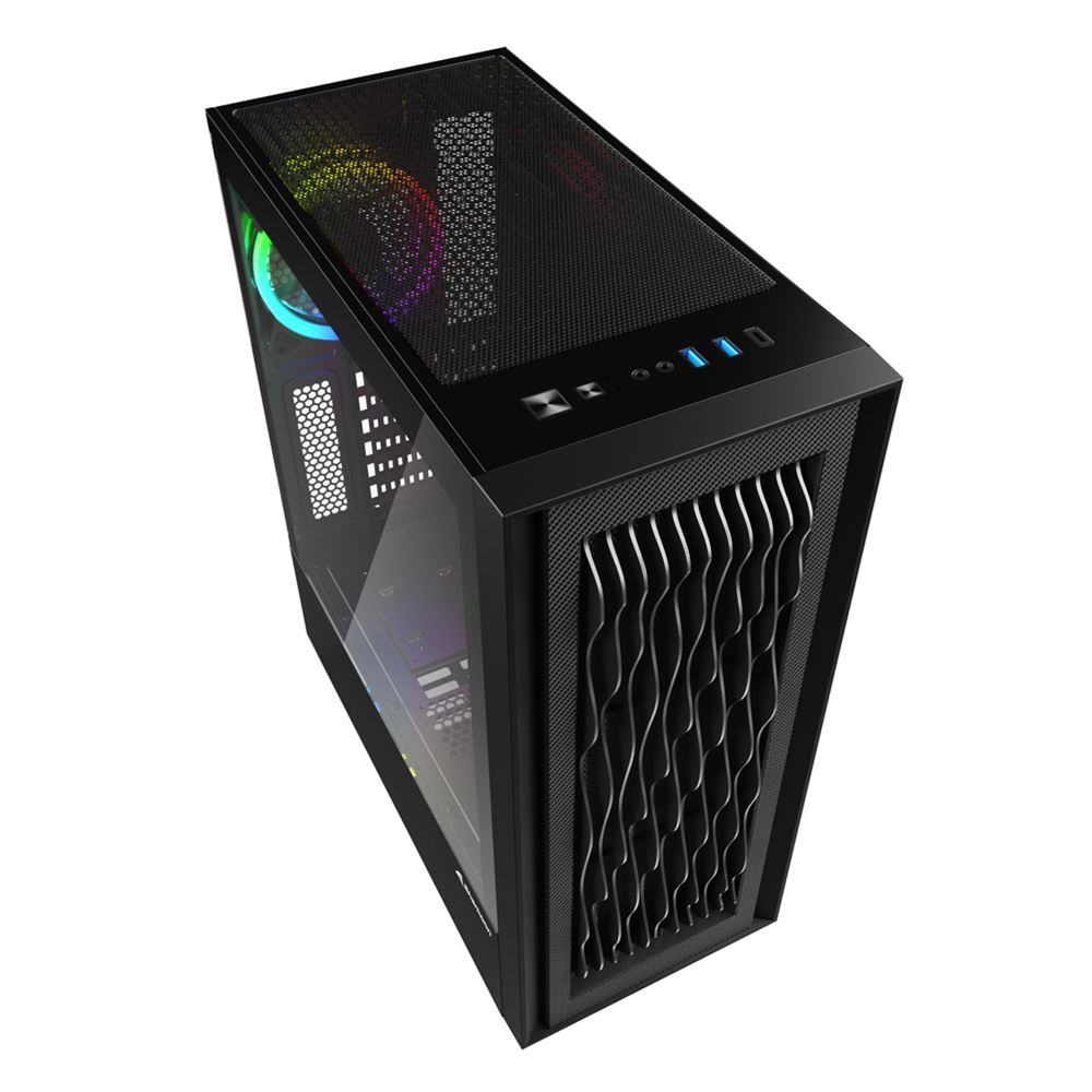 Sharkoon RGB Wave - Tower - ATX - Seitenteil mit Fenster (gehärtetes Glas), Ansicht 4