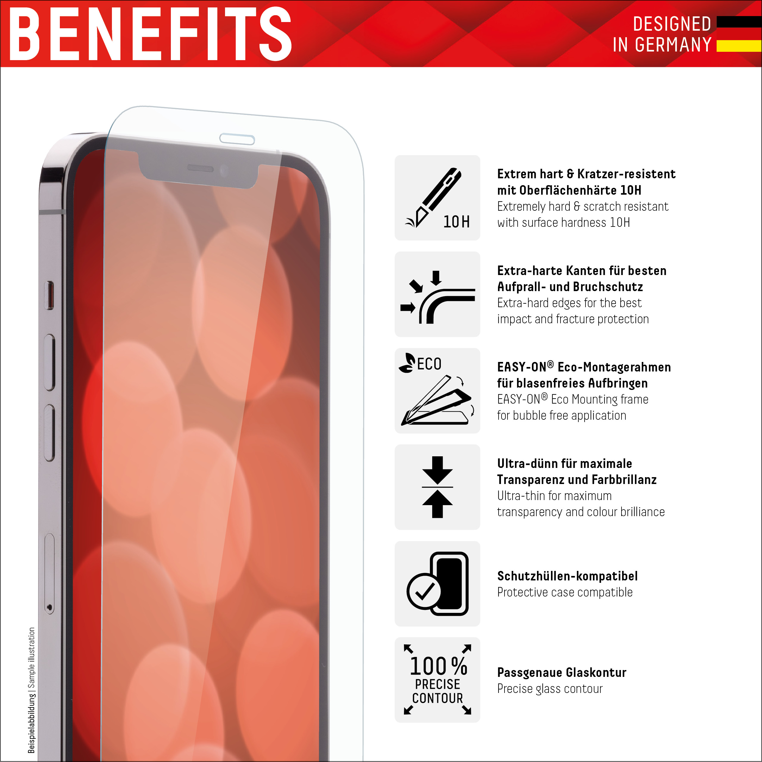 E.V.I. DISPLEX Real Glass - Schutzhülle für Mobiltelefon - iPhone 14 Plus, Ansicht 4