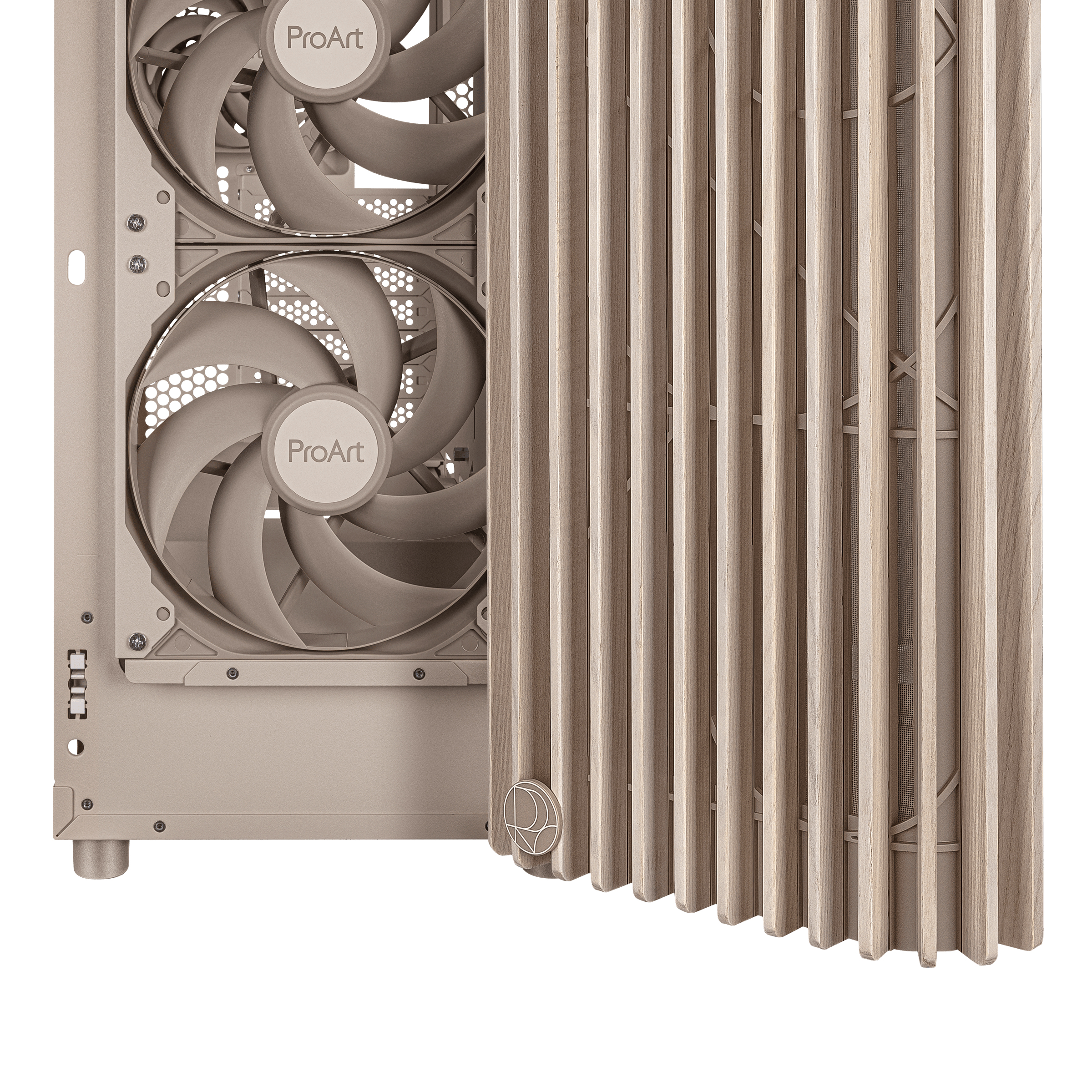 ASUS Geh ProArt Pa401 Wood Mesh Pwm beige - Gehäuse - ATX - Midi/Minitower - ATX, Ansicht 4