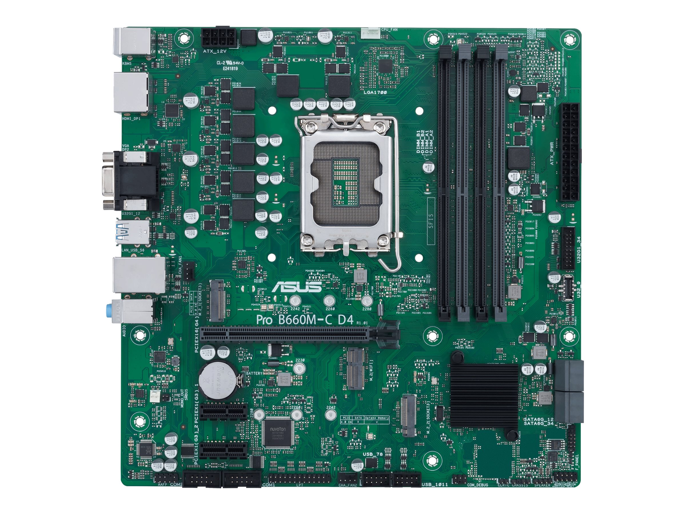ASUS PRO B660M-C D4-CSM - Motherboard - micro ATX - LGA1700-Sockel - B660 Chipsatz - USB-C Gen1, USB 3.2 Gen 1 - Gigabit