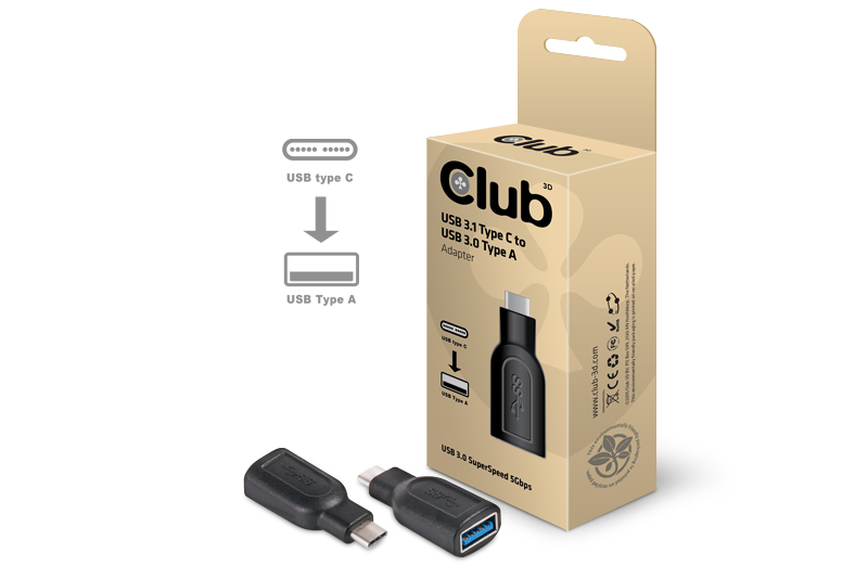 Club 3D USB-Adapter - USB Typ A (W) zu 24 pin USB-C (M), Ansicht 4