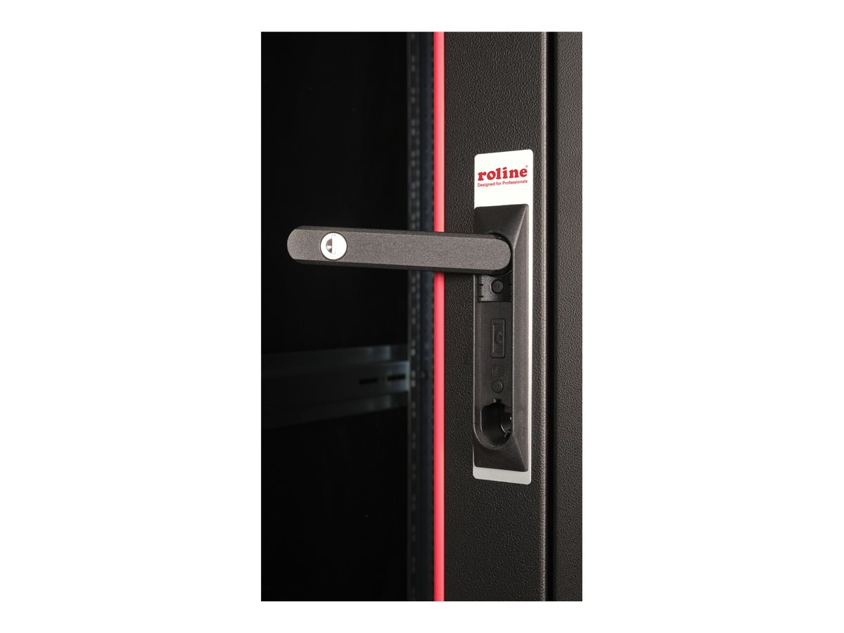 ROLINE 19 Zoll Netzwerkschrank Basic 32 600x800 BxT Glastür schwarz, Ansicht 5