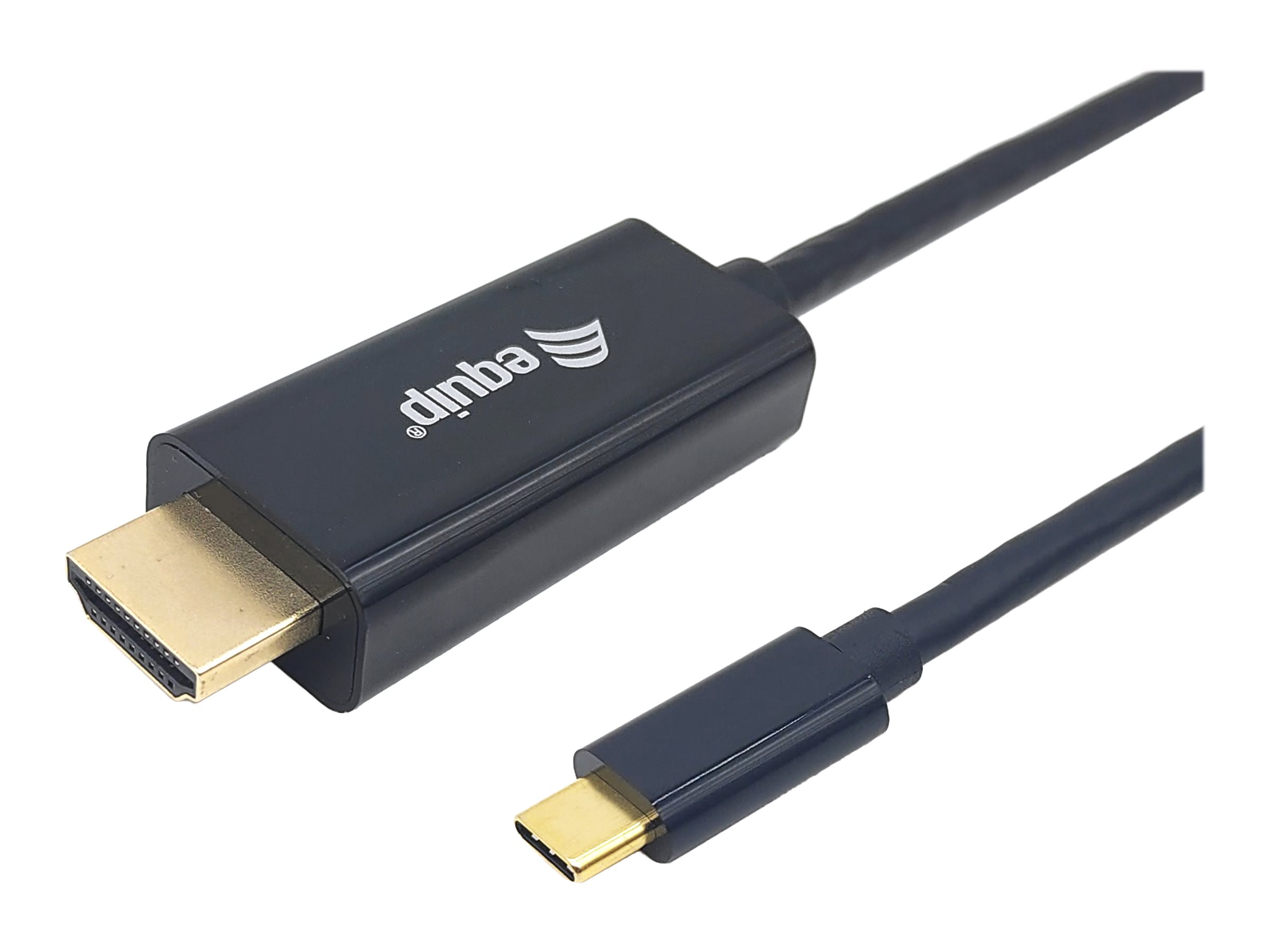 Equip Adapterkabel - 24 pin USB-C männlich zu HDMI männlich - 2 m - Schwarz - unterstützt 4K 30 Hz (3840 x 2160)