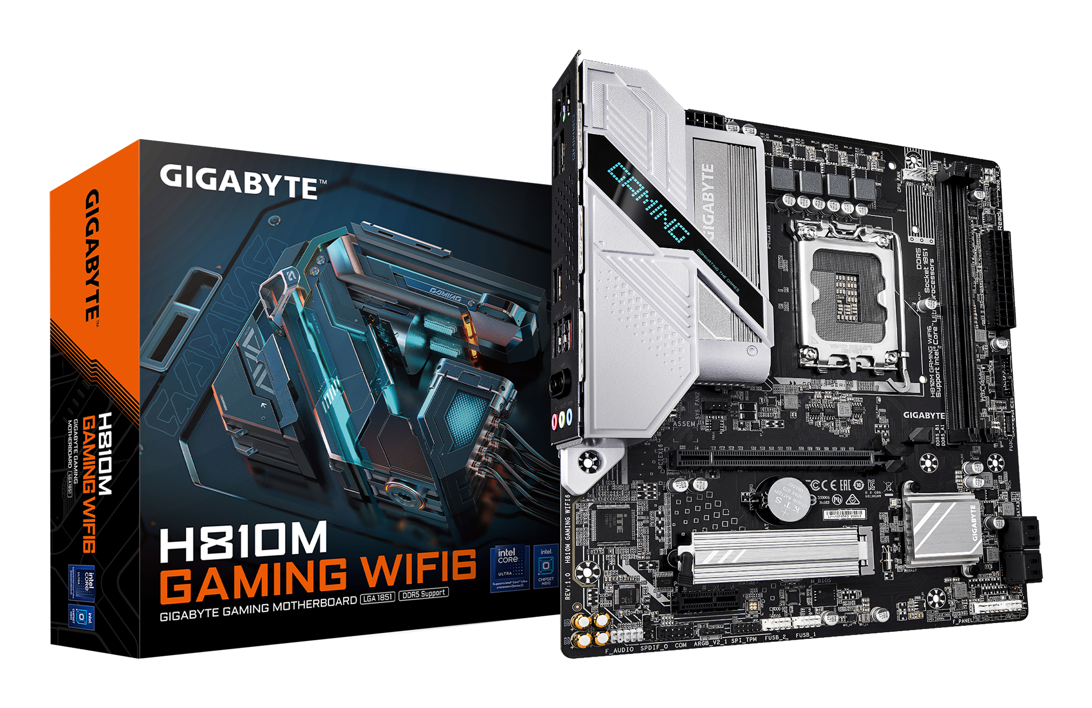 Gigabyte 1851 H810M Gaming WIFI6 - DDR5/M.2/DP/HDMI/mATX - Mainboard - Intel H810, Ansicht 4