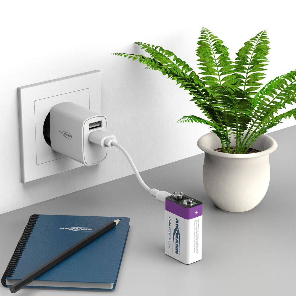Ansmann E-Block USB-C Akku Li-Ion 400 mAh 9 V 1 St. - Akku - 9V-Block, Ansicht 4