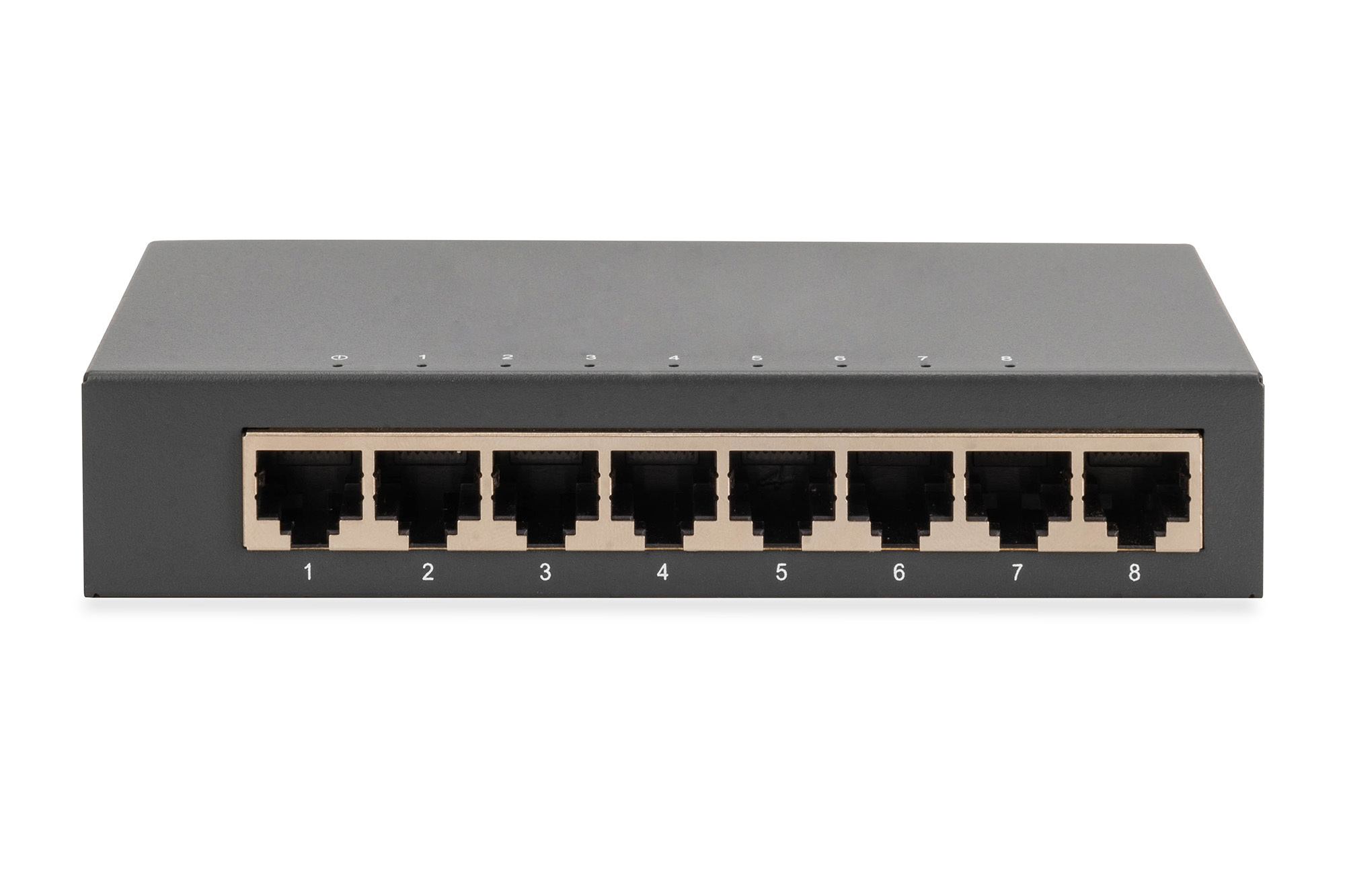 DIGITUS 8-Port Gigabit Switch Desktop Unmanaged Metallgehäuse 8 Port RJ 45 GE - Switch - 1 Gbps, Ansicht 3