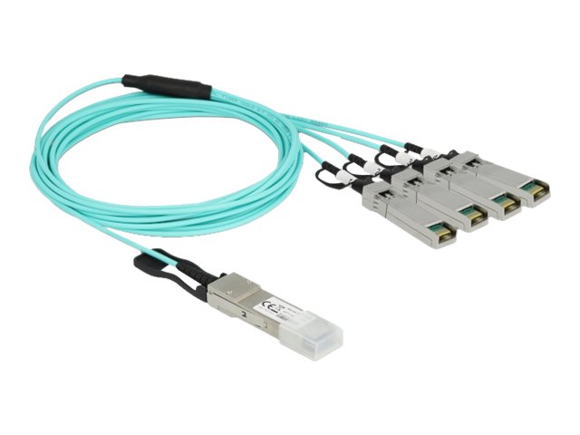 Delock - Ethernet 40 GBase-AOC-Kabel - QSFP+ (M) zu SFP+ (M) - 3 m - 3 mm - SFF-8436