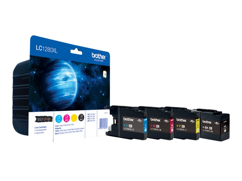 Brother LC1280XLVALBP - 4er-Pack - Schwarz, Gelb, Cyan, Magenta, Ansicht 3