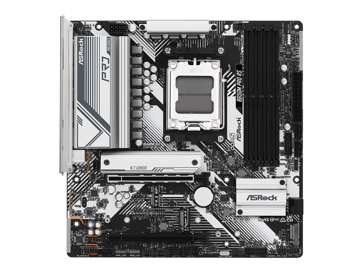 ASRock B650M PRO RS - Motherboard - micro ATX - Socket AM5 - AMD B650 Chipsatz - USB 3.2 Gen 1, USB 3.2 Gen 2, USB-C 3.2