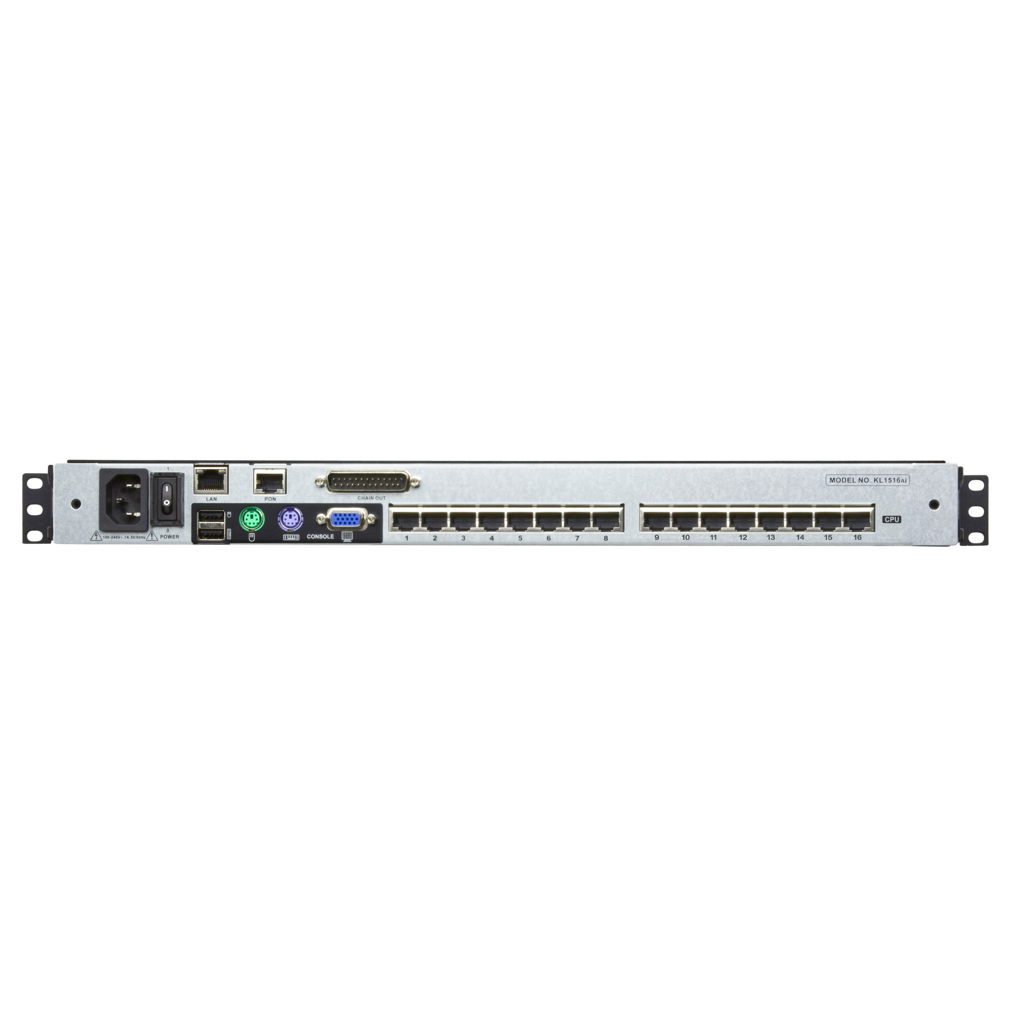 ATEN KL1516AiN - KVM-Konsole mit KVM-Switch - 16 Anschlüsse - PS2 USB - Deutsch - 48.3 cm (19)
