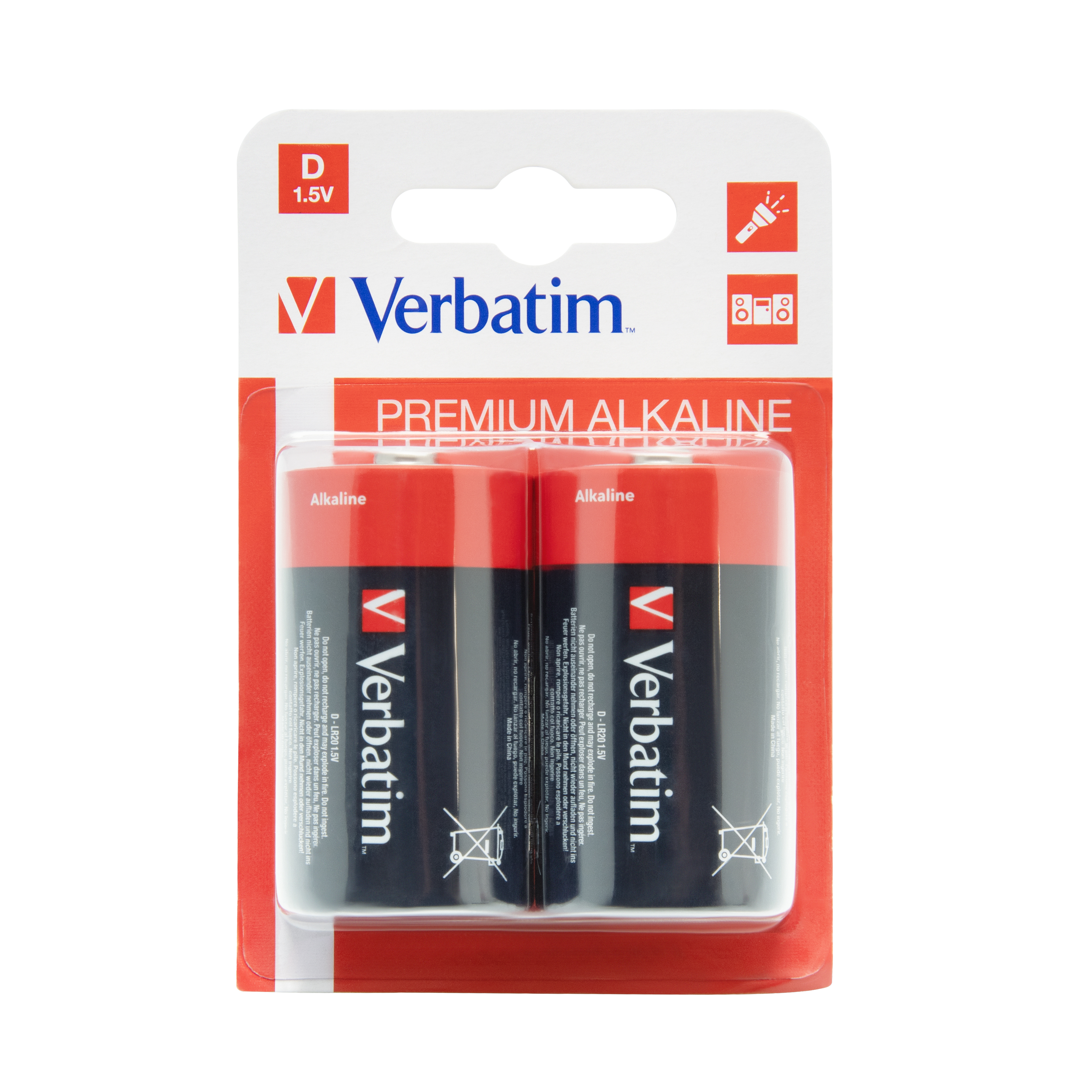 Verbatim Batterie 2 x D - Alkalisch, Ansicht 2