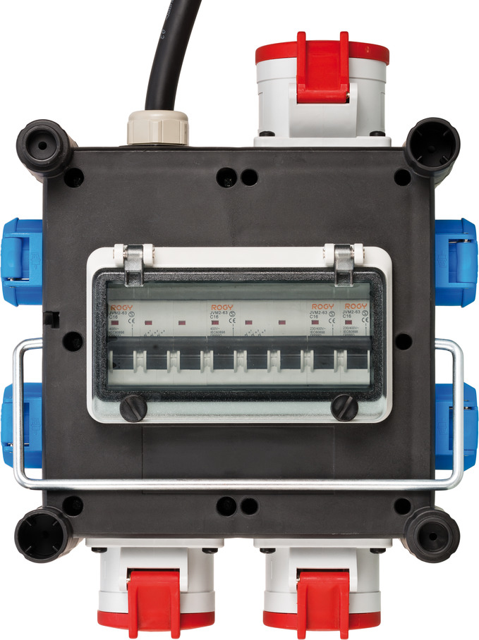 Brennenstuhl 1153690400 - 2 m - Draußen - IP44 - Schwarz - Blau - Rot - 5 AC-Ausgänge - 400 V, Ansicht 2