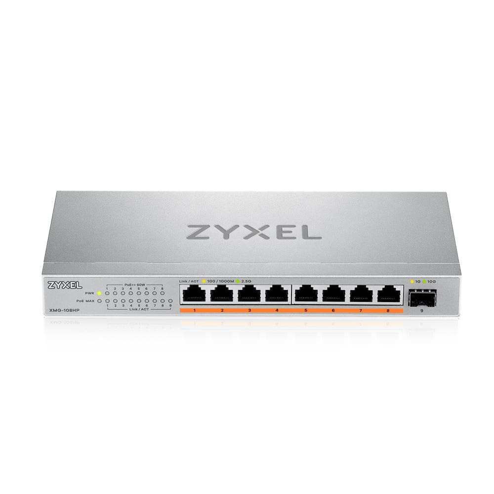ZyXEL Switch XMG-105 8 Port 10/2.5G MultiGig PoE++ unmanaged - Switch - 8-Port, Ansicht 3