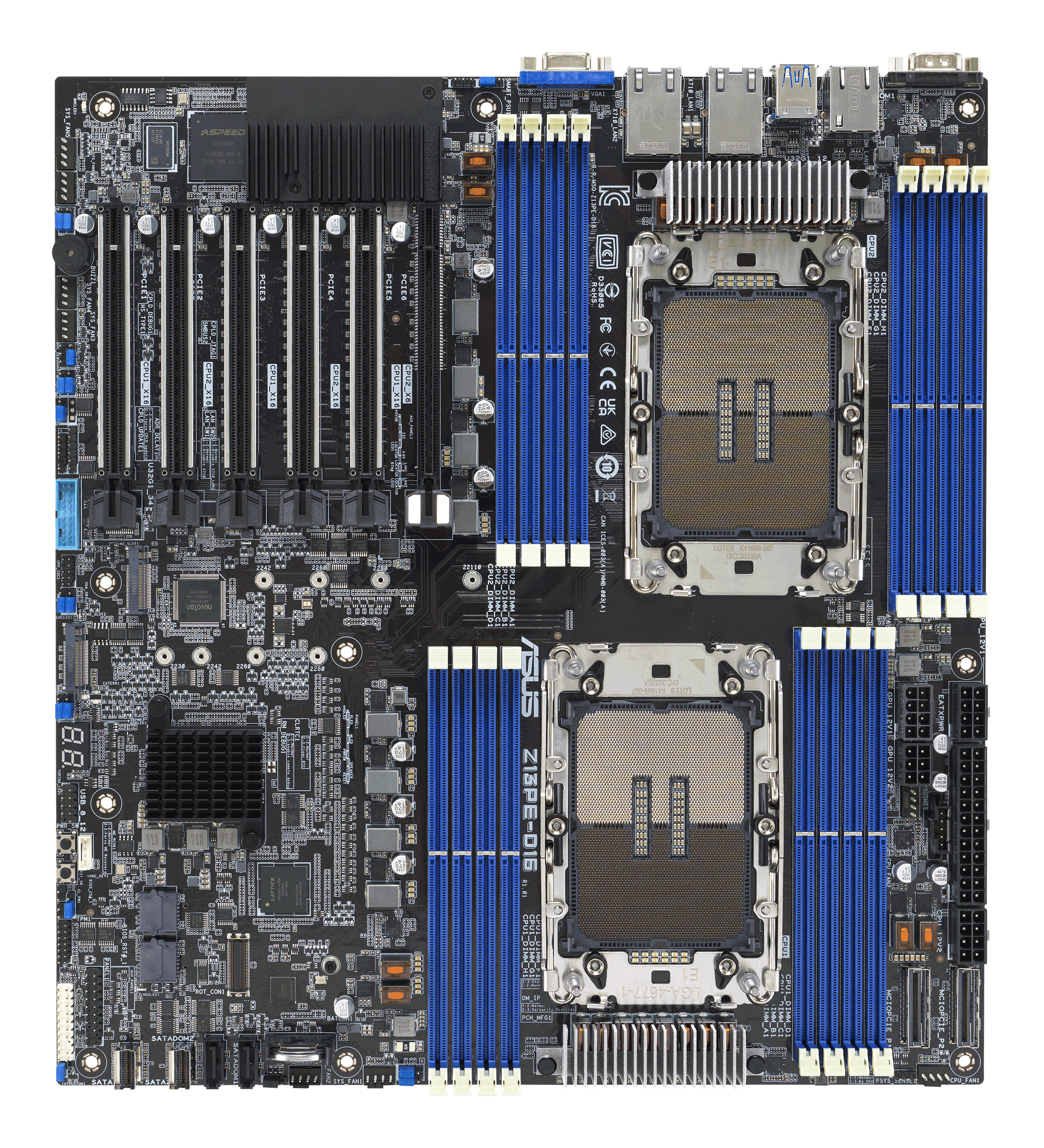 ASUS Z13PE-D16/ASMB11 E-ATX 2x LGA 4677 DDR5 2x10G - E-ATX - E-ATX, Ansicht 2