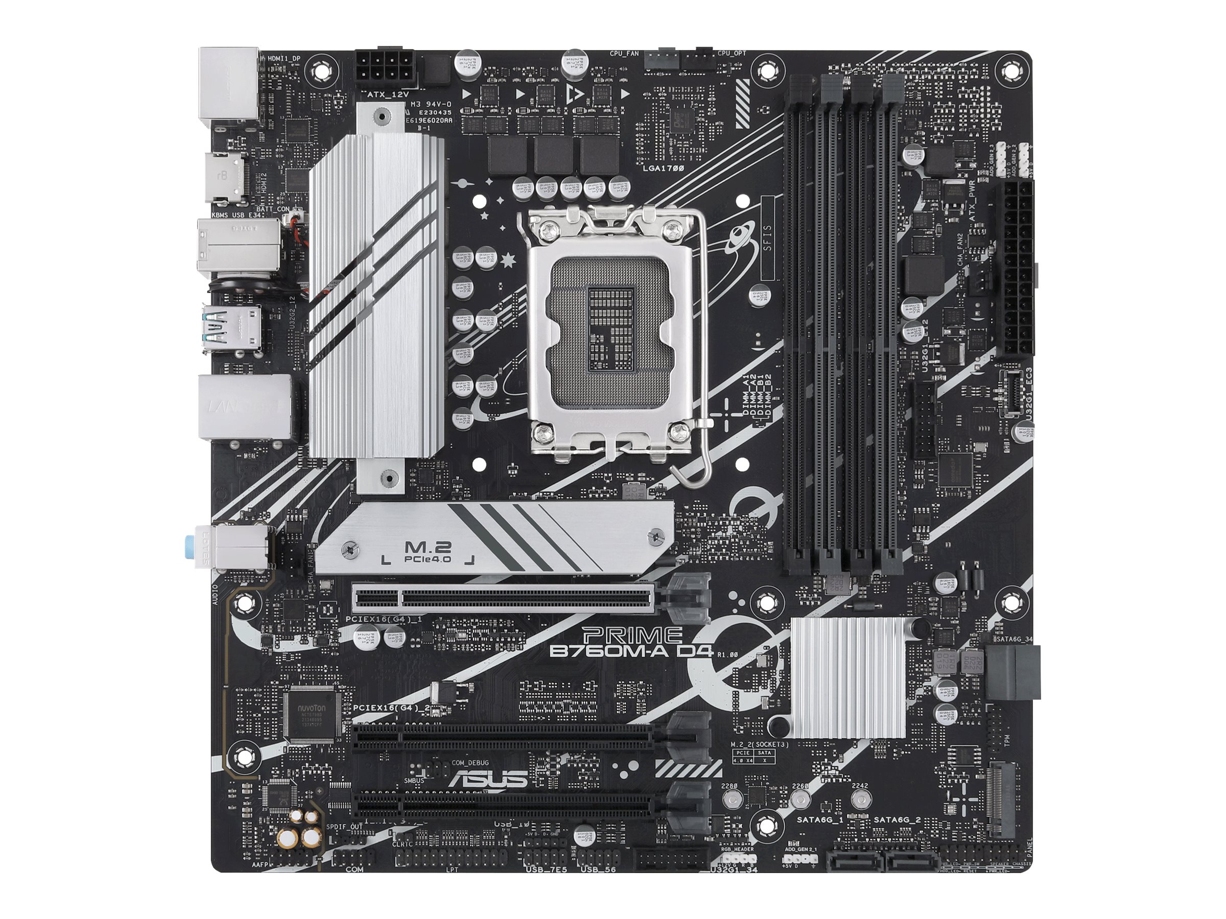 ASUS PRIME B760M-A D4 - Motherboard - micro ATX - LGA1700-Sockel - B760 Chipsatz - USB 3.2 Gen 1 USB 3.2 Gen 2 USB-C 3.2 Gen 1 - 2.5 Gigabit LAN - Onboard-Grafik (CPU erforderlich)
