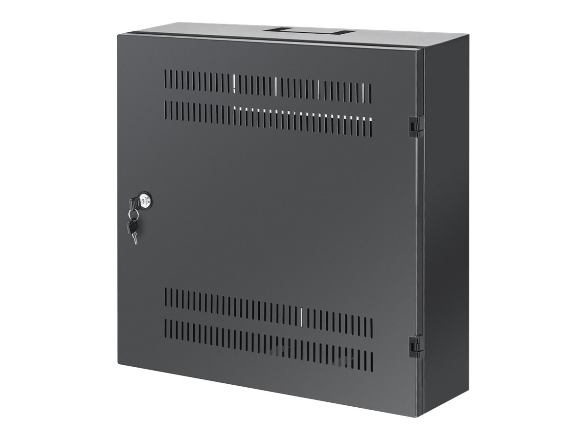 Intellinet Gehäuse (horizontal  vertikal) - mit 4U horizontalen und 2U vertikalen Ständern - geeignet für Wandmontage - Schwarz RAL 7021 - 4U - 48.3 cm (19)