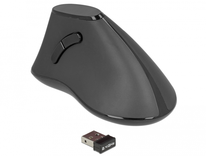 Delock Ergonomic - Vertikale Maus - ergonomisch - Für Rechtshänder - optisch - 5 Tasten - kabellos - 2.4 GHz, Ansicht 3