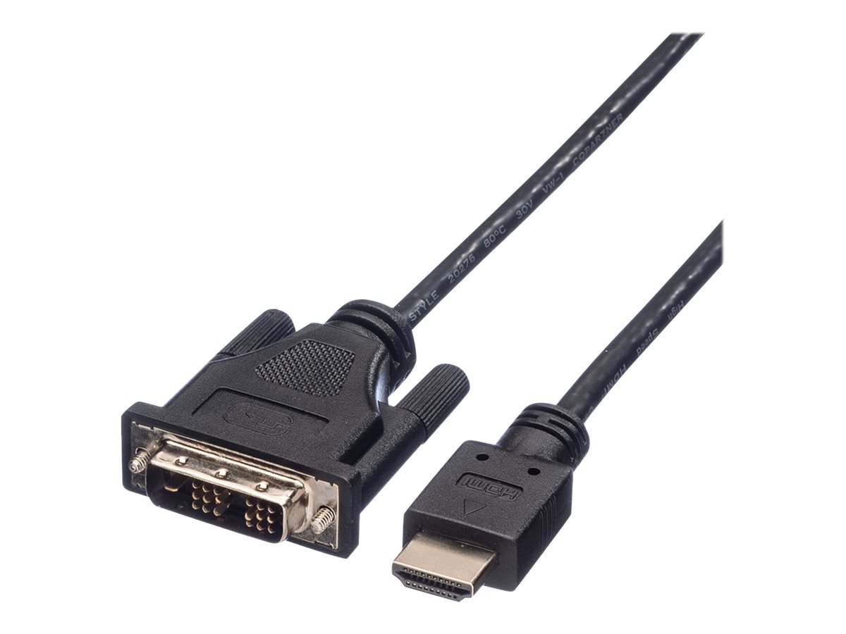 ROLINE Adapterkabel - DVI-D männlich zu HDMI männlich