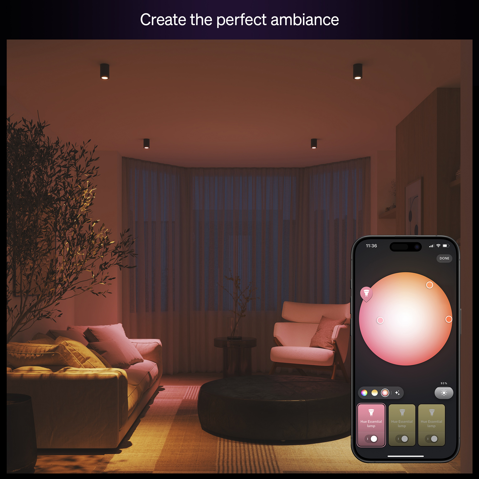 Philips Hue White and Color Ambiance Essential - LED-Spot-Glühbirne - GU10 - 4.7 W (Entsprechung 50 W), Ansicht 3