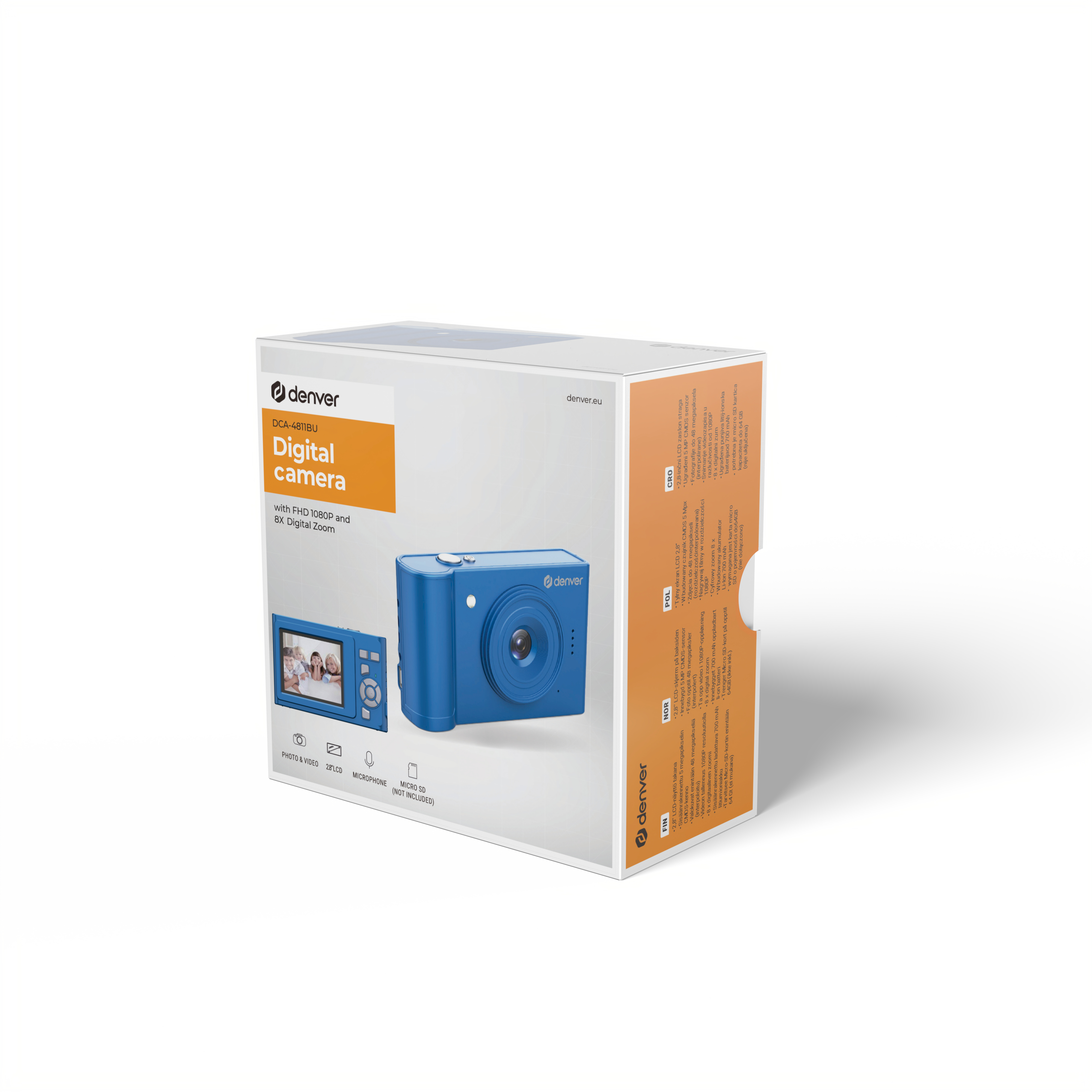 Inter Sales DENVER DCA-4811 - Digitalkamera - Kompaktkamera - 5.0 MPix / 48.0 MP (interpoliert), Ansicht 3