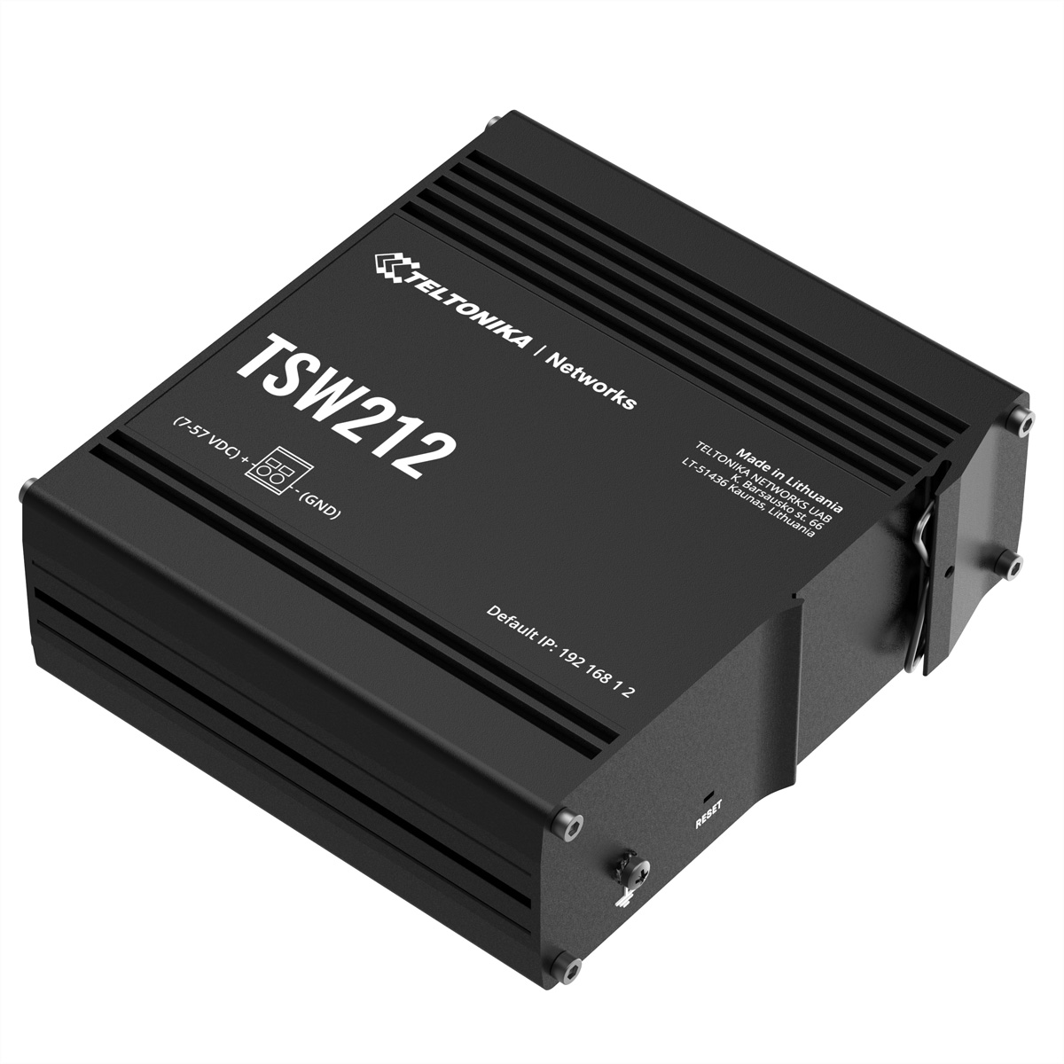 Teltonika · Switch· TSW212· 8 Port Gigabit Industrial managed Switch 2 SFP - Switch - 1 Gbps, Ansicht 2
