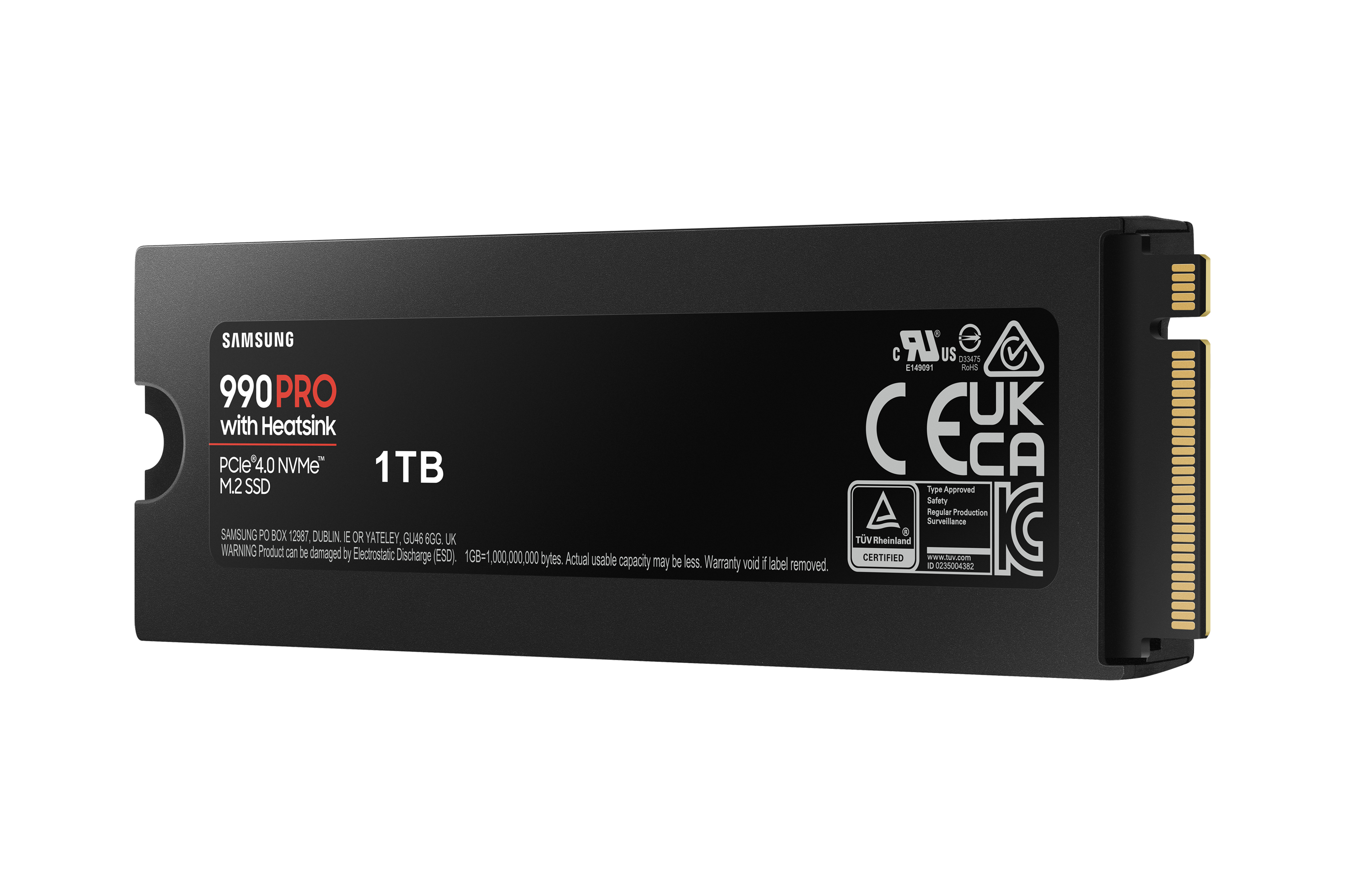 Samsung 990 PRO MZ-V9P1T0CW - SSD - verschlüsselt - 1 TB - intern - M.2 2280 - PCIe 4.0 x4 (NVMe), Ansicht 4