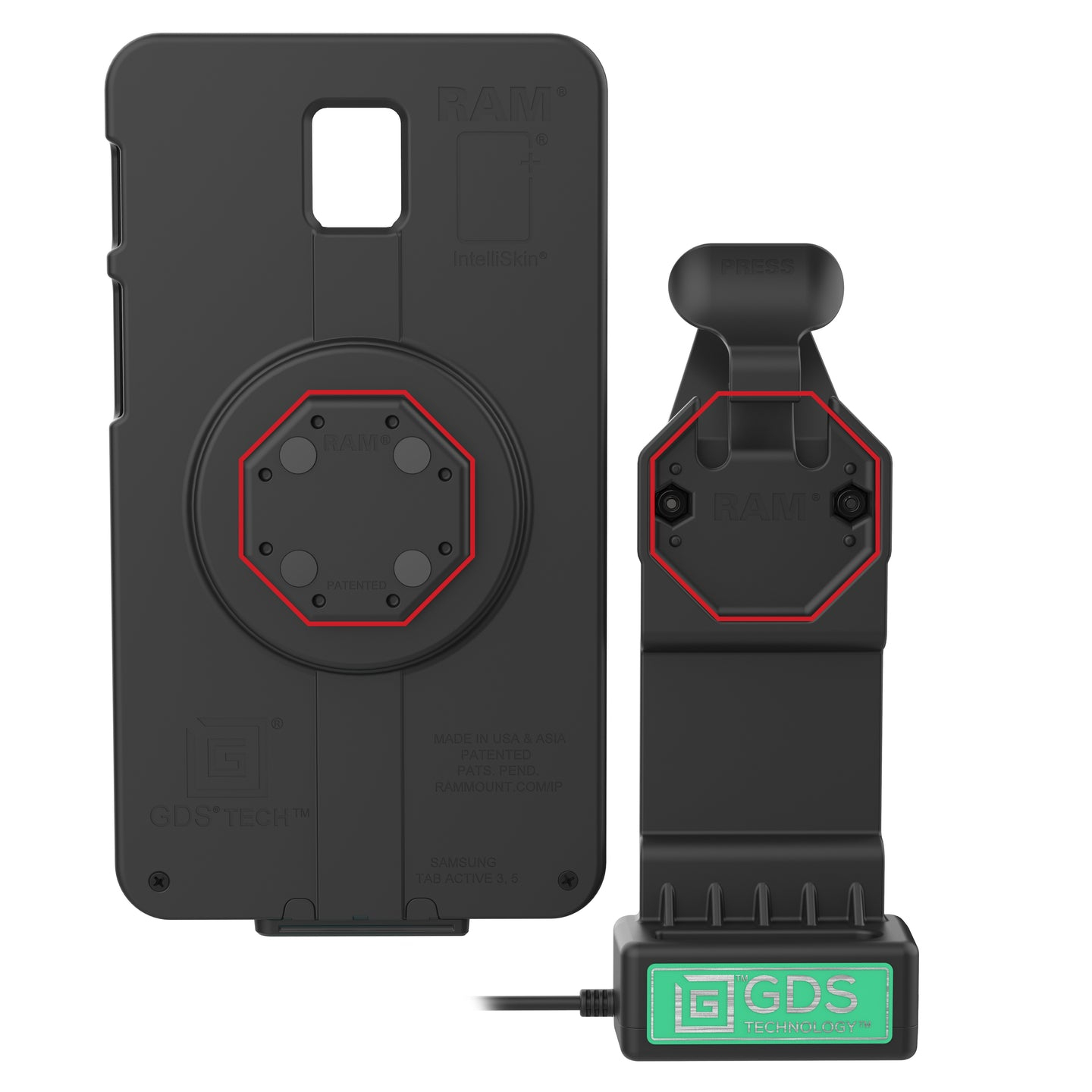 Ram Mounts s GDS Uni-Conn Ladestation - 2-Lochmuster AMPS - USB-C-Anschluss, Ansicht 3