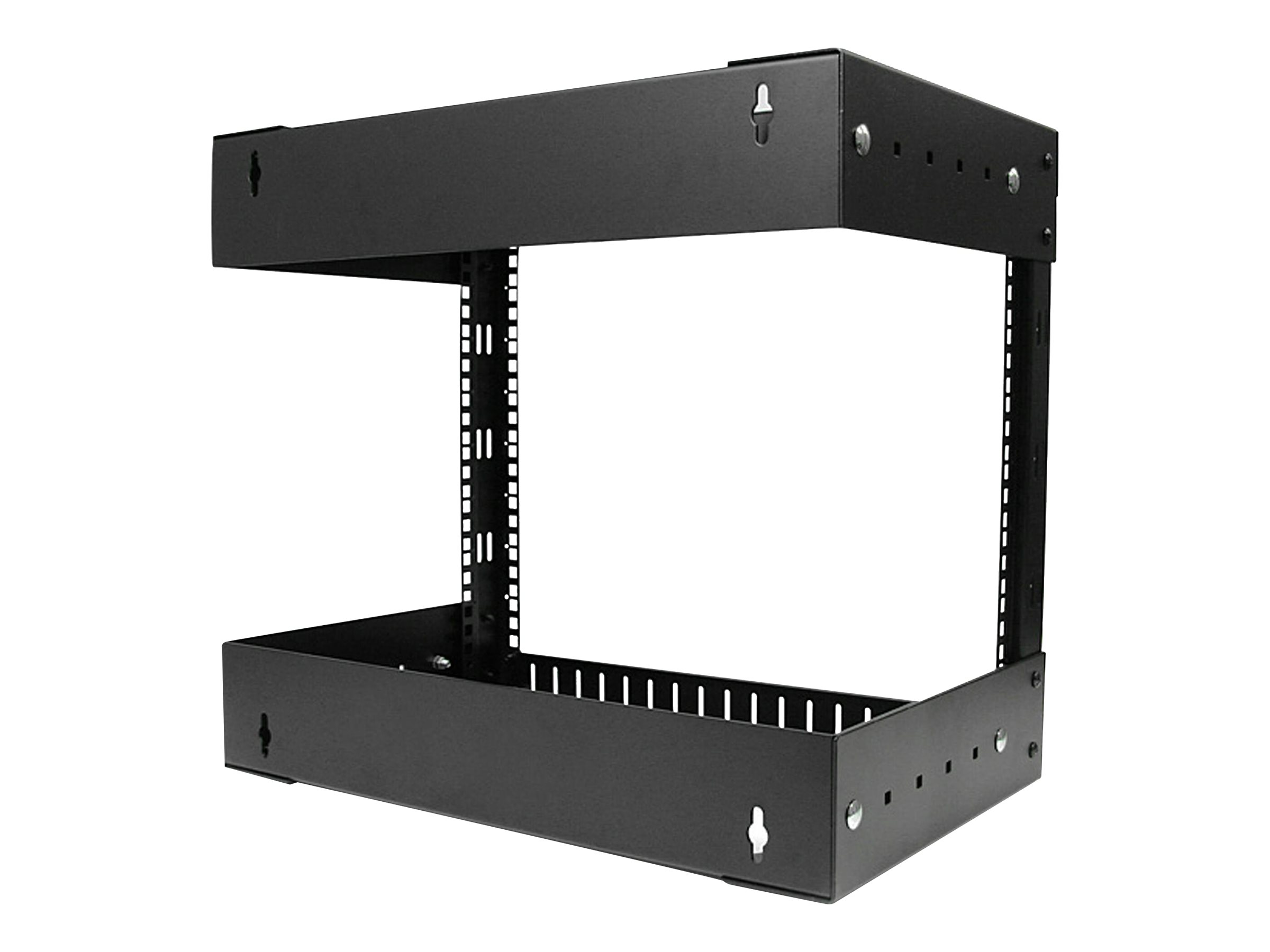 StarTech.com 8HE 19 Zoll Wand Netzwerk Rack - 2 Pfosten offener Rahmen mit einstellbare Tiefe(30-50cm) Rack für AVDatenITStudio Geräete - inkl.Käfigmuttern und Schrauben (RK812WALLOA)