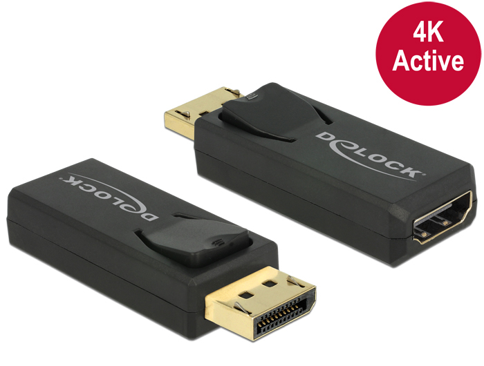 Delock 65573, Displayport 1.2, HDMI, Schwarz