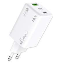 MEDIARANGE Ladegerät 100W 3-Port 2x USB-C u. 1x USB-A weiß, Ansicht 3
