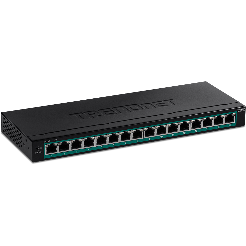 TRENDnet TPE TG160H - Switch - 16 x 10/100/1000 (PoE+), Ansicht 2