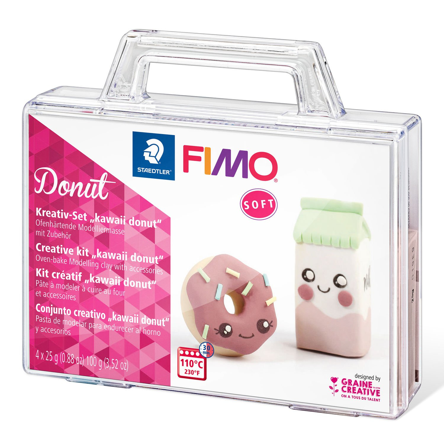 STAEDTLER FIMO Donut - Knetmasse - Mintfarbe - Rose - Vanillefarbe - Weiß - Erwachsene - 4 Stück(e) - 4 Farben - 110 °C