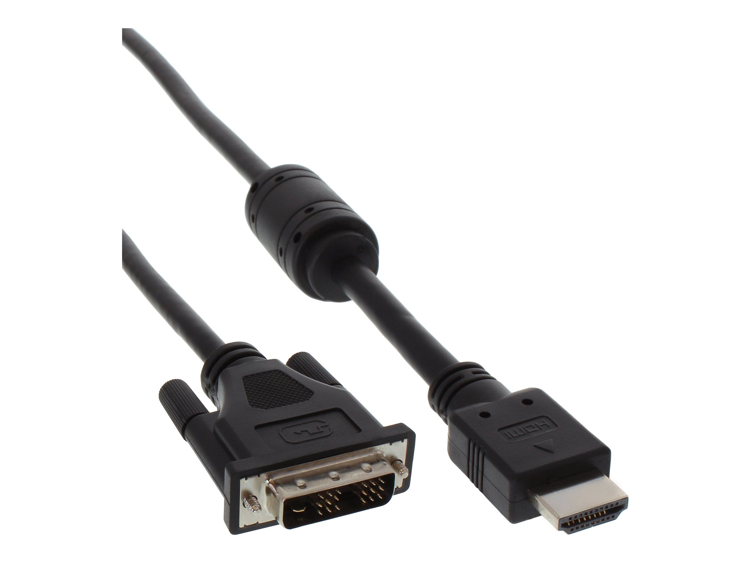 InLine HDMI-DVI Adapterkabel - 19pol Stecker auf 18+1 Stecker - mit Ferrit - 3m Image