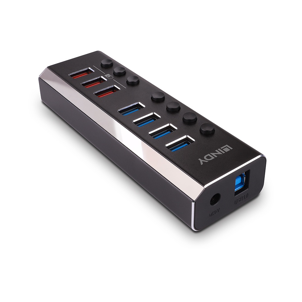 Lindy Hub - mit 3 Quick Charge 3.0 Ports - 7 x USB 3.2, Ansicht 5