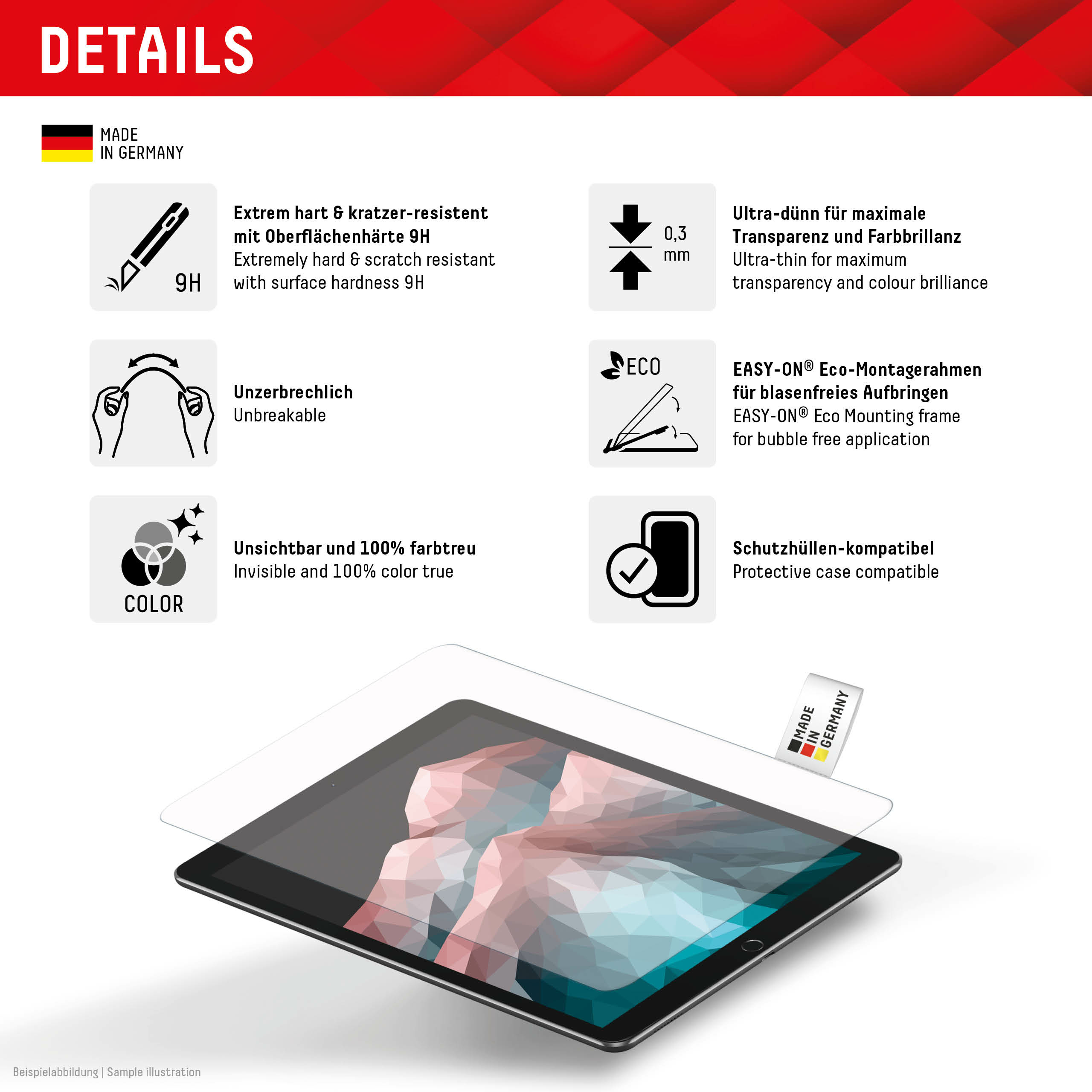 E.V.I. DISPLEX Tablet Glass iPad Air 12.9 2024, Ansicht 2
