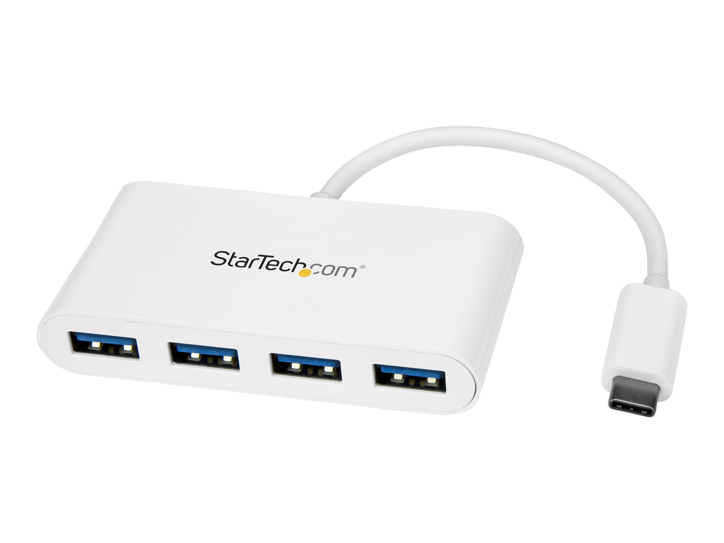 StarTech.com USB-C Hub - 4 Port USB 3.0 - USB C auf 4x USB-A - Bus Powered - Weiß - Kompakter USB C Hub