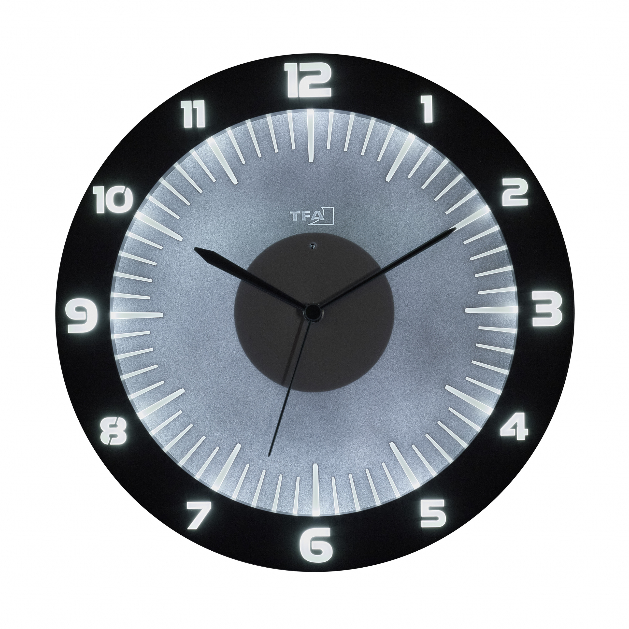 TFA 60.3553.10 Funk Wanduhr 303 mm x 45 mm x 303 mm Grau Großes Display, Ansicht 2