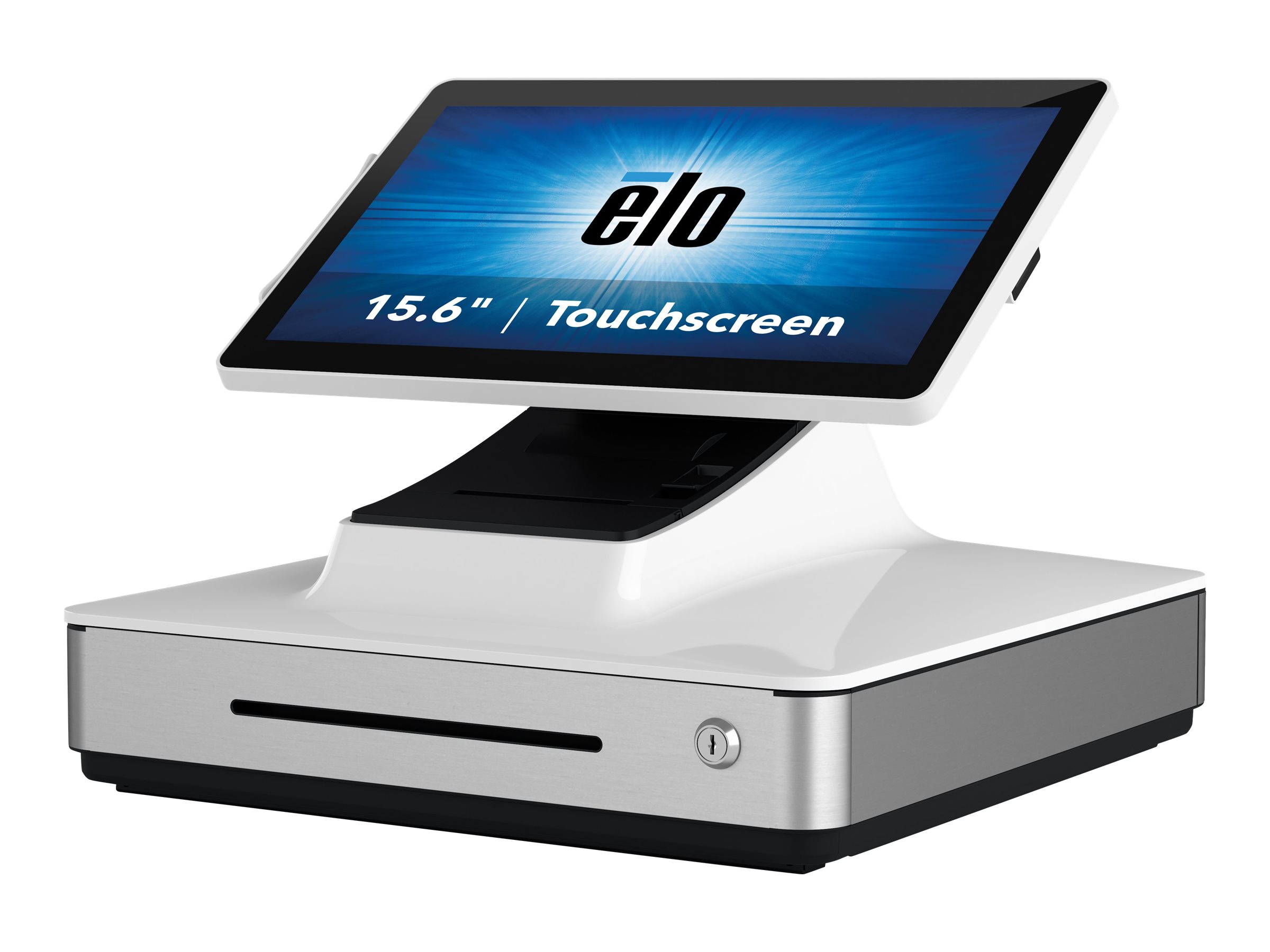 Elo PayPoint Plus, 39,6cm (15,6 Zoll), Projected Capacitive, SSD, MKL, Scanner, Win. 10, weiß